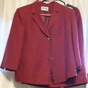 Kasper Petite Blazer Linen Blend Rust Color 12P